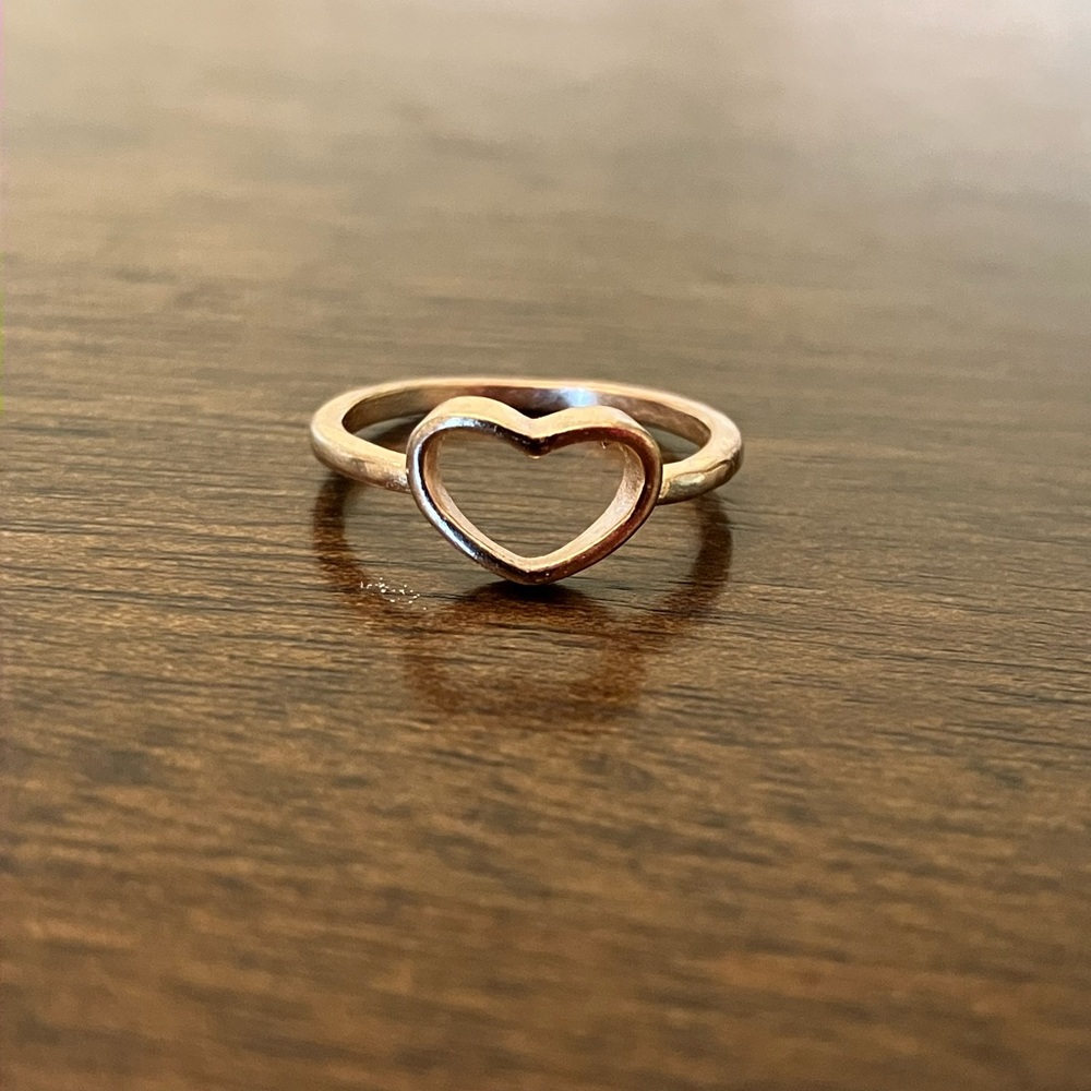 Gold Heart Charm Ring